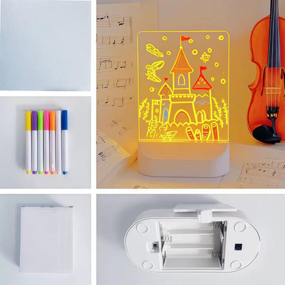 LED Drawing Board for Kids Acrylic Dry Erase Light-Up Board with Stand Markers Wipes Tracing Paper Erasable Reusable Board Learning Ideal Gift for Birthday Halloween Christmas