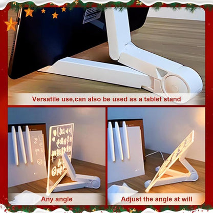 LED Drawing Board for Kids Acrylic Dry Erase Light-Up Board with Stand Markers Wipes Tracing Paper Erasable Reusable Board Learning Ideal Gift for Birthday Halloween Christmas