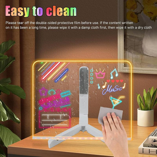 LED Drawing Board for Kids Acrylic Dry Erase Light-Up Board with Stand Markers Wipes Tracing Paper Erasable Reusable Board Learning Ideal Gift for Birthday Halloween Christmas