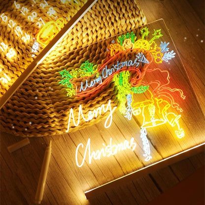LED Drawing Board for Kids Acrylic Dry Erase Light-Up Board with Stand Markers Wipes Tracing Paper Erasable Reusable Board Learning Ideal Gift for Birthday Halloween Christmas