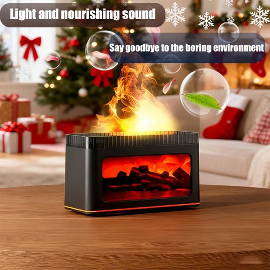 Mini Fireplace Aroma Diffuser & Air Humidifier: 7-Color Light Effects, for Christmas New Year| Essential Oil Diffuser